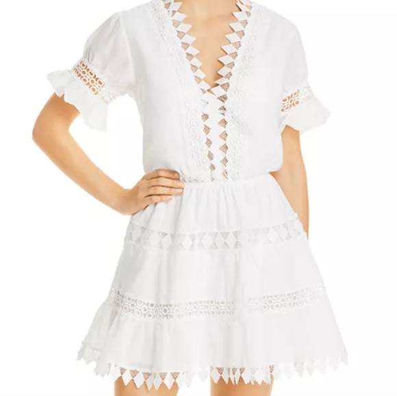 Peixoto Other - Peixoto embroidered lace mini cover up dress